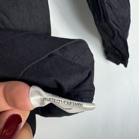 Eileen Fisher Navy Linen Blend Full Zip Shirt Jacket Size Small Petite - Picture 5 of 11